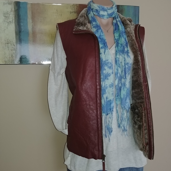 Blue Palm Tree Pattern Fringe Scarf Belt - Picture 3 of 6